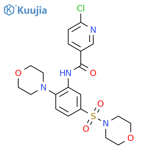 6-chloro-N-[2-(morpholin-4-yl)-5-(morpholine-4-sulfonyl)phenyl]pyridine-3-carboxamide structure