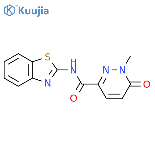 N-(1,3-benzothiazol-2-yl)-1-methyl-6-oxo-1,6-dihydropyridazine-3-carboxamide structure
