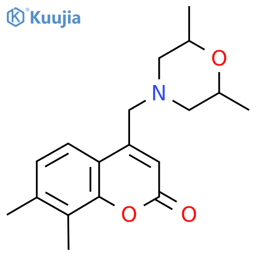 4-(2,6-dimethylmorpholin-4-yl)methyl-7,8-dimethyl-2H-chromen-2-one structure