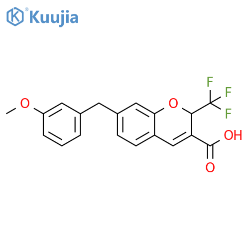 2H-1-Benzopyran-3-carboxylic acid,7-[(3-methoxyphenyl)methyl]-2-(trifluoromethyl)- structure