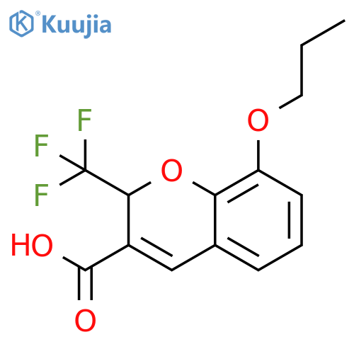 2H-1-Benzopyran-3-carboxylic acid, 8-propoxy-2-(trifluoromethyl)- structure
