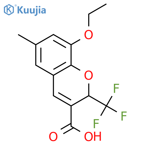 2H-1-Benzopyran-3-carboxylic acid,8-ethoxy-6-methyl-2-(trifluoromethyl)- structure