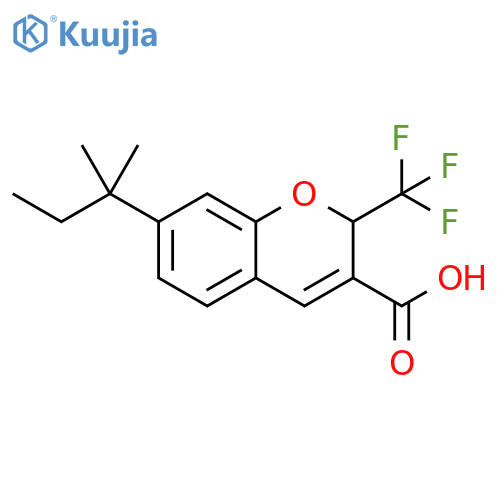 2H-1-Benzopyran-3-carboxylic acid,7-(1,1-dimethylpropyl)-2-(trifluoromethyl)- structure