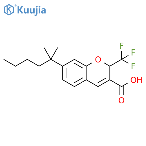 2H-1-Benzopyran-3-carboxylic acid,7-(1,1-dimethylpentyl)-2-(trifluoromethyl)- structure