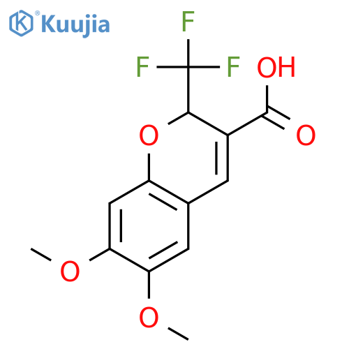 2H-1-Benzopyran-3-carboxylic acid, 6,7-dimethoxy-2-(trifluoromethyl)- structure