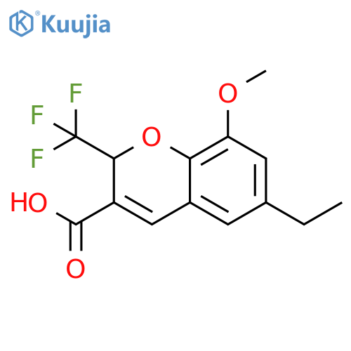 2H-1-Benzopyran-3-carboxylic acid,6-ethyl-8-methoxy-2-(trifluoromethyl)- structure