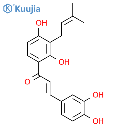 (2E)-1-[2,4-Dihydroxy-3-(3-methyl-2-buten-1-yl)phenyl]-3-(3,4-dihydroxyphenyl)-2-propen-1-one structure