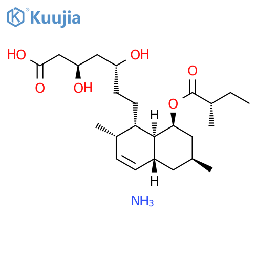1-Naphthaleneheptanoic acid, 1,2,4a,5,6,7,8,8a-octahydro-β,δ-dihydroxy-2,6-dimethyl-8-[(2S)-2-methyl-1-oxobutoxy]-, ammonium salt (1:1), (βR,δR,1S,2S,4aR,6S,8S,8aS)- structure