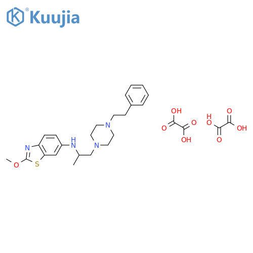 2-methoxy-N-{1-[4-(2-phenylethyl)piperazin-1-yl]propan-2-yl}-1,3-benzothiazol-6-amine ethanedioate (1:2) structure