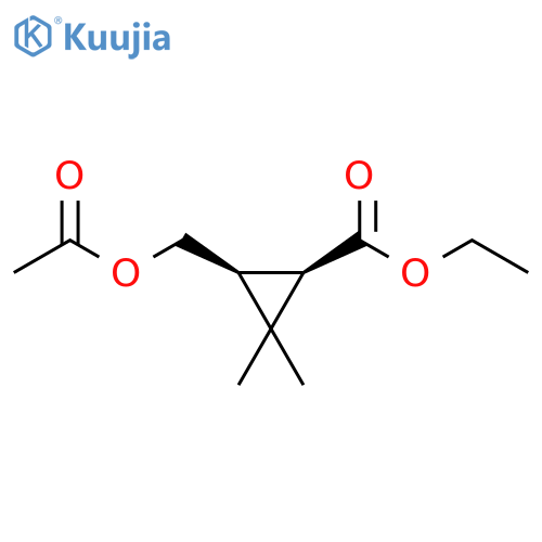 Cyclopropanecarboxylic acid, 3-[(acetyloxy)methyl]-2,2-dimethyl-, ethylester, (1R,3S)-rel- structure