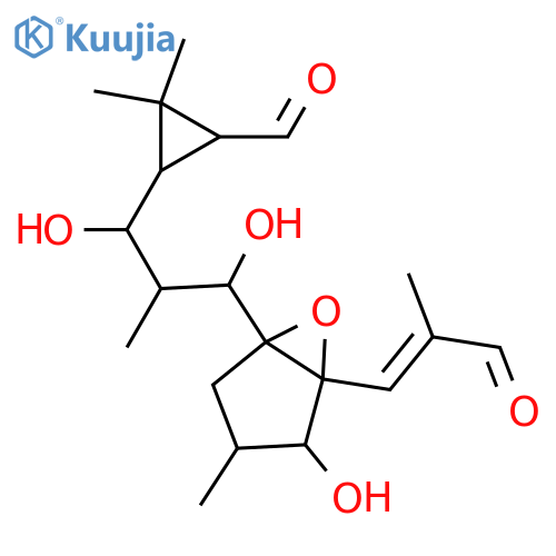 3-[1,2-Epoxy-2-[3-(2-formyl-3,3-dimethylcyclopropyl)-1,3-dihydroxy-2-methylpropyl]-5-hydroxy-4-methylcyclopentane-1-yl]-2-methylpropenal structure