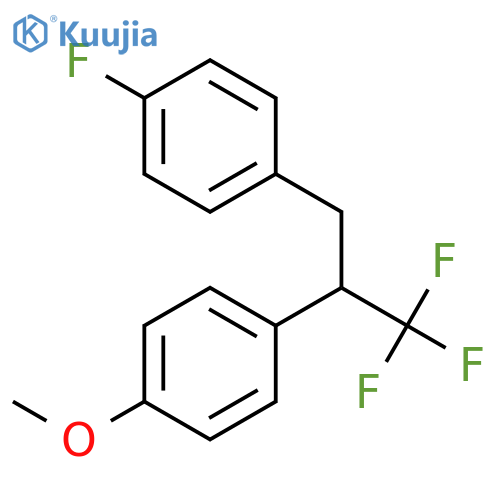 Benzene, 1-fluoro-4-[3,3,3-trifluoro-2-(4-methoxyphenyl)propyl]- structure