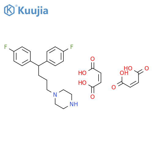 PIPERAZINE, 1-[4,4-BIS(4-FLUOROPHENYL)BUTYL]-, (2Z)-2-BUTENEDIOATE (1:2) structure