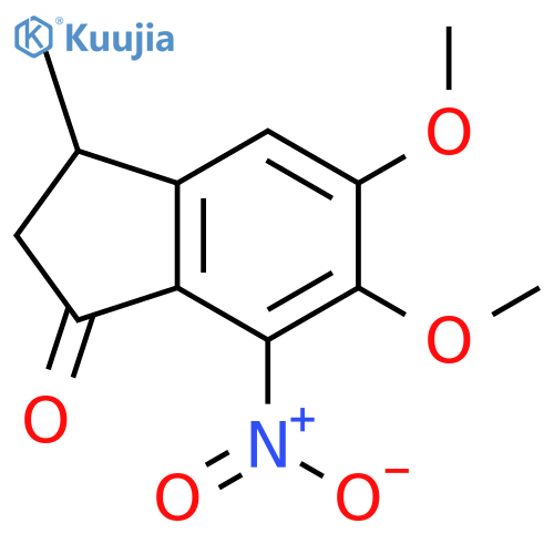 2,3-Dihydro-5,6-dimethoxy-3-methyl-7-nitro-1H-inden-1-one structure