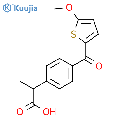 2-{4-[(5-methoxythiophen-2-yl)carbonyl]phenyl}propanoic acid structure