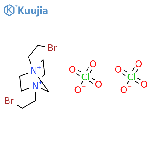 1,4-Diazoniabicyclo[2.2.1]heptane, 1,4-bis(2-bromoethyl)-, diperchlorate structure