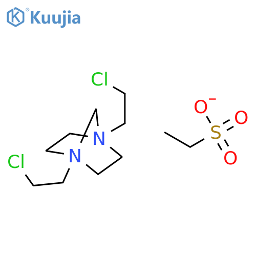 1,4-diazoniabicyclo[2.2.1]heptane, 1,4-bis(2-chloroethyl)-, Diethanesulfonate structure
