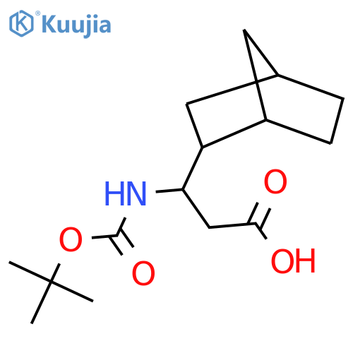 3-{bicyclo2.2.1heptan-2-yl}-3-{(tert-butoxy)carbonylamino}propanoic acid structure