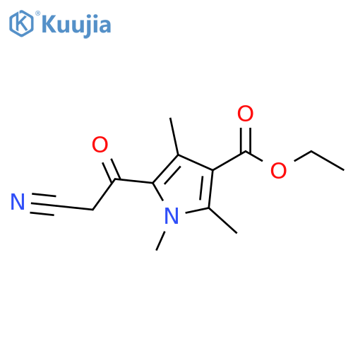 1H-Pyrrole-3-carboxylic acid, 5-(cyanoacetyl)-1,2,4-trimethyl-, ethylester structure
