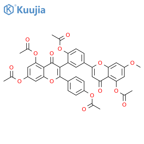 4H-1-Benzopyran-4-one,5,7-bis(acetyloxy)-3-[2-(acetyloxy)-5-[5-(acetyloxy)-7-methoxy-4-oxo-4H-1-benzopyran-2-yl]phenyl]-2-[4-(acetyloxy)phenyl]- structure