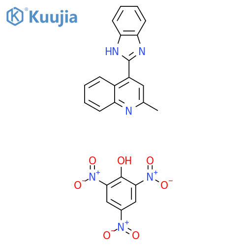 2,4,6-trinitrophenol; 4-(1H-1,3-benzodiazol-2-yl)-2-methylquinoline structure