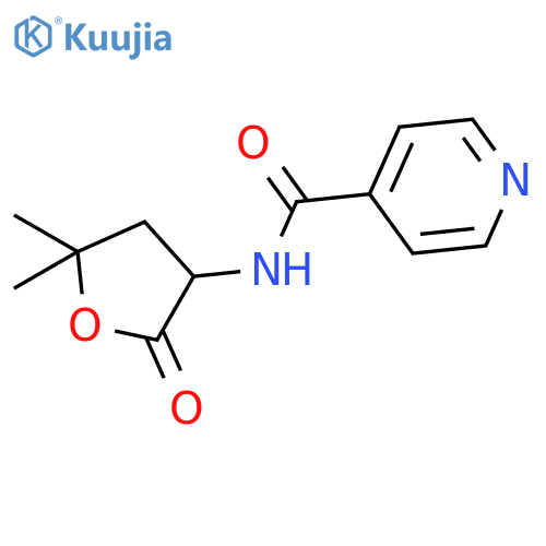 N-(5,5-dimethyl-2-oxooxolan-3-yl)pyridine-4-carboxamide structure