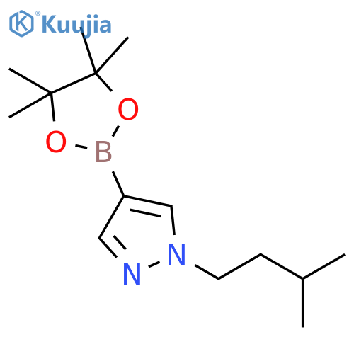 1-(3-methylbutyl)-4-(tetramethyl-1,3,2-dioxaborolan-2-yl)-1H-pyrazole structure