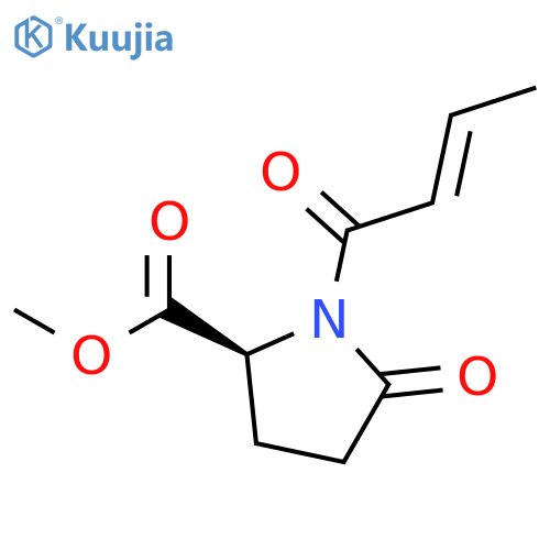 L-Proline, 5-oxo-1-[(2E)-1-oxo-2-butenyl]-, methyl ester structure