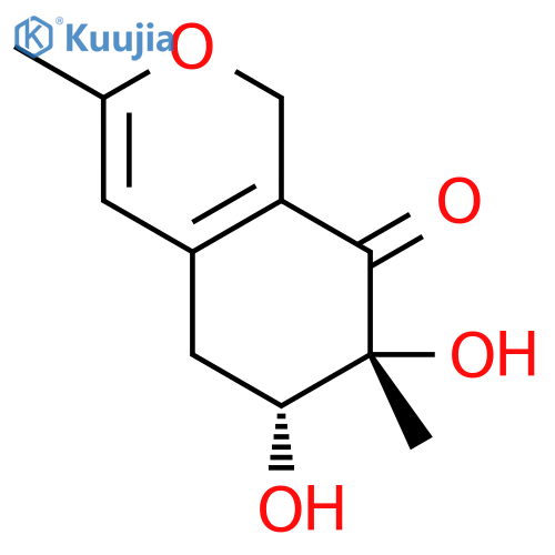 8H-2-Benzopyran-8-one,1,5,6,7-tetrahydro-6,7-dihydroxy-3,7-dimethyl-, (6R,7R)- structure