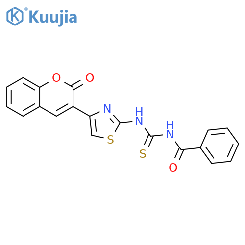 Benzamide,N-[[[4-(2-oxo-2H-1-benzopyran-3-yl)-2-thiazolyl]amino]thioxomethyl]- structure