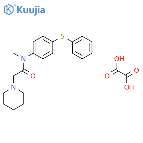 N-methyl-N-[4-(phenylsulfanyl)phenyl]-2-piperidin-1-ylacetamide ethanedioate structure