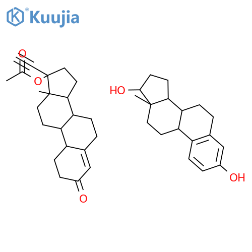 (17beta)-17-ethynyl-3-oxoestr-4-en-17-yl acetate - (17beta)-estra-1,3,5(10)-triene-3,17-diol (1:1) structure