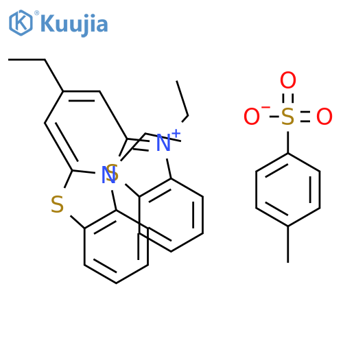 3-Ethyl-2-(2-((3-ethyl-3H-benzothiazol-2-ylidene)methyl)but-1-enyl)benzothiazolium p-toluenesulphonate structure
