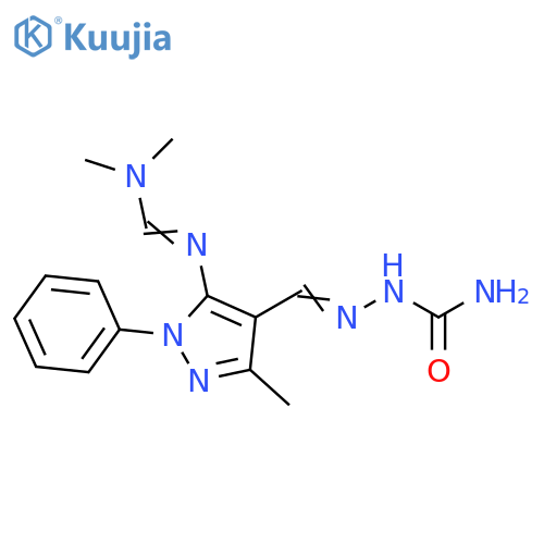 Hydrazinecarboxamide,2-[[5-[[(dimethylamino)methylene]amino]-3-methyl-1-phenyl-1H-pyrazol-4-yl]methylene]- structure