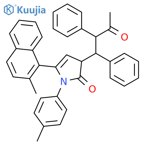 2H-Pyrrol-2-one,1,3-dihydro-5-(2-methyl-1-naphthalenyl)-1-(4-methylphenyl)-3-(3-oxo-1,2-diphenylbutyl)- structure