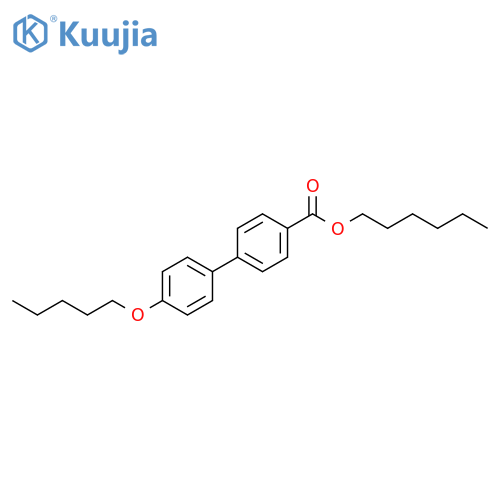[1,1'-Biphenyl]-4-carboxylicacid, 4'-(pentyloxy)-, hexyl ester structure