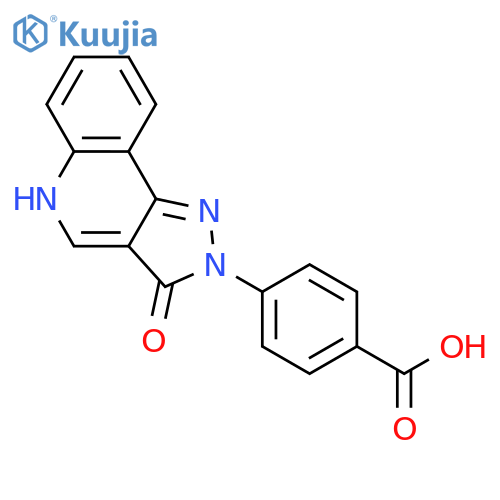 Benzoic acid, 4-(3,5-dihydro-3-oxo-2H-pyrazolo[4,3-c]quinolin-2-yl)- structure