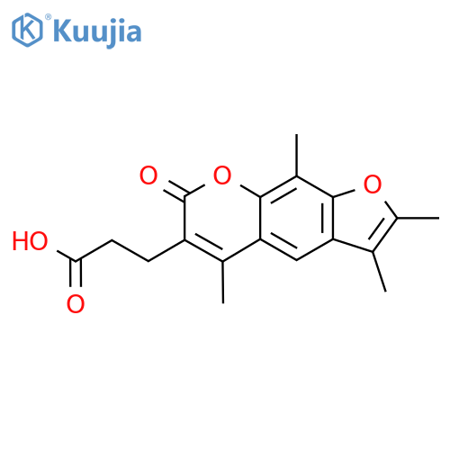 3-(2,3,5,9-Tetramethyl-7-oxo-7H-furo3,2-gchromen-6-yl)propanoic acid structure