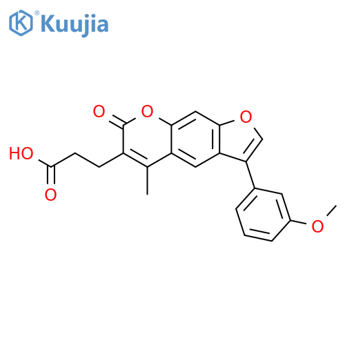3-[3-(3-methoxyphenyl)-5-methyl-7-oxofuro[3,2-g]chromen-6-yl]propanoic acid structure