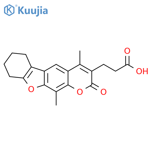 3-(4,11-Dimethyl-2-oxo-6,7,8,9-tetrahydro-2H-1-benzofuro3,2-gchromen-3-yl)propanoic Acid structure