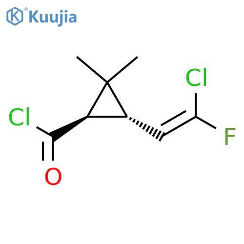Cyclopropanecarbonyl chloride, 3-(2-chloro-2-fluoroethenyl)-2,2-dimethyl-, [1R-[1alpha,3beta(Z)]]- (9CI) structure