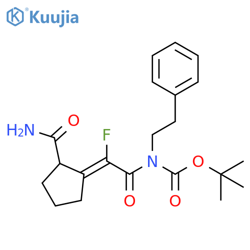 Carbamic acid,[(2Z)-[2-(aminocarbonyl)cyclopentylidene]fluoroacetyl](2-phenylethyl)-,1,1-dimethylethyl ester structure