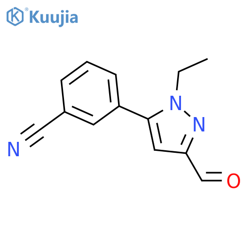 Benzonitrile,3-(1-ethyl-3-formyl-1H-pyrazol-5-yl)- structure