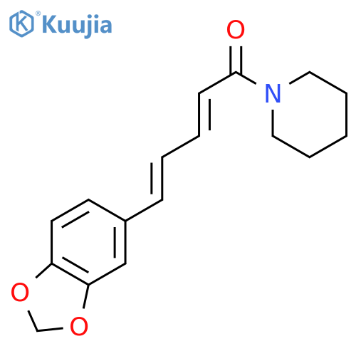 5-(1,3-dioxaindan-5-yl)-1-(piperidin-1-yl)penta-2,4-dien-1-one structure