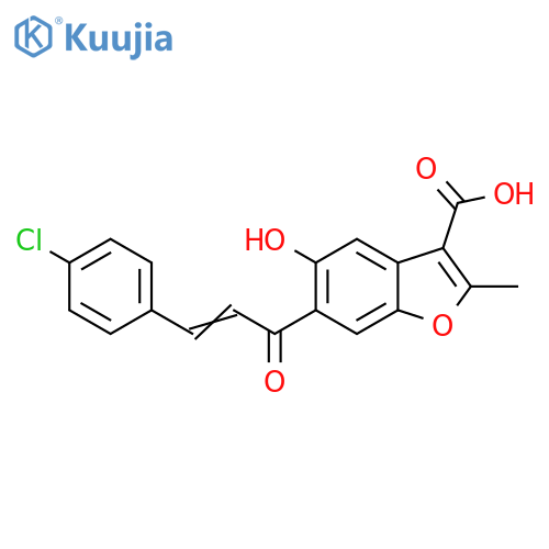 3-Benzofurancarboxylic acid,6-[3-(4-chlorophenyl)-1-oxo-2-propenyl]-5-hydroxy-2-methyl- structure