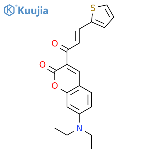 2H-1-Benzopyran-2-one,7-(diethylamino)-3-[1-oxo-3-(2-thienyl)-2-propenyl]- structure