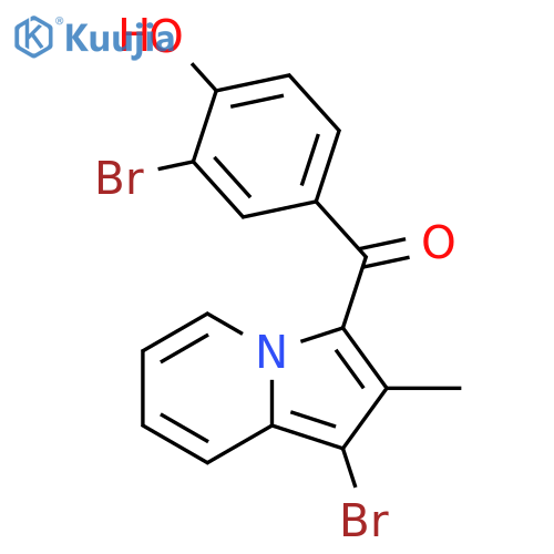 Methanone, (3-bromo-4-hydroxyphenyl)(1-bromo-2-methyl-3-indolizinyl)- structure