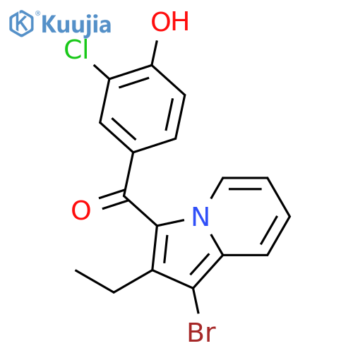 Methanone, (1-bromo-2-ethyl-3-indolizinyl)(3-chloro-4-hydroxyphenyl)- structure