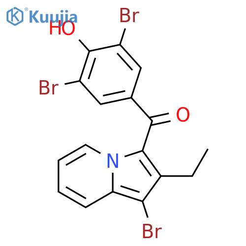 Methanone,(1-bromo-2-ethyl-3-indolizinyl)(3,5-dibromo-4-hydroxyphenyl)- structure