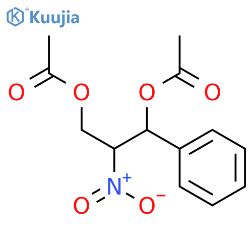Acetic acid 3-acetoxy-2-nitro-3-phenylpropyl ester structure